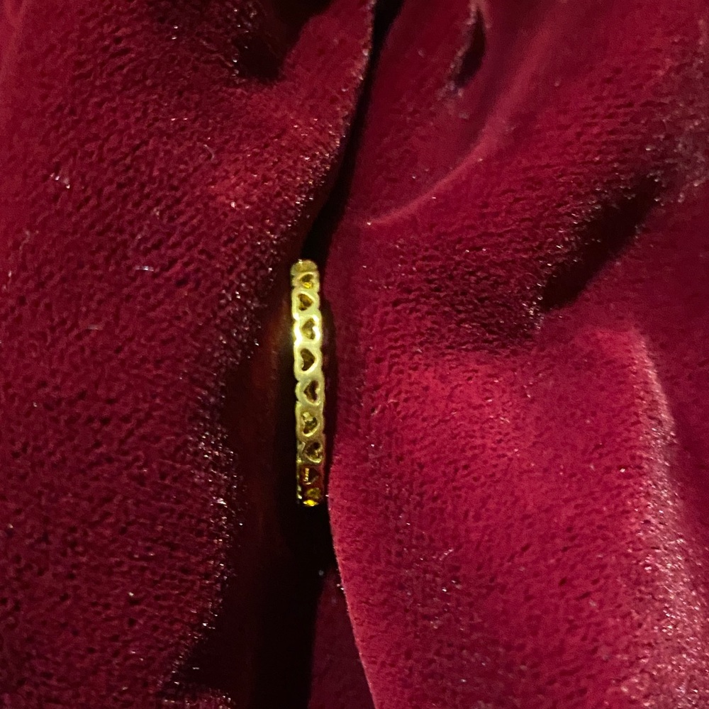 Delicate Heart Pattern Gold Stackable Ring - Women Jewelry